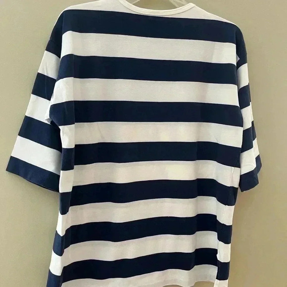 [L]Holland America Blue /White Sail Boat  Pattern 1/2 S/S 100 Cotton Shirt - Picture 6 of 9